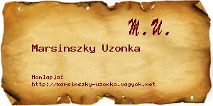 Marsinszky Uzonka névjegykártya